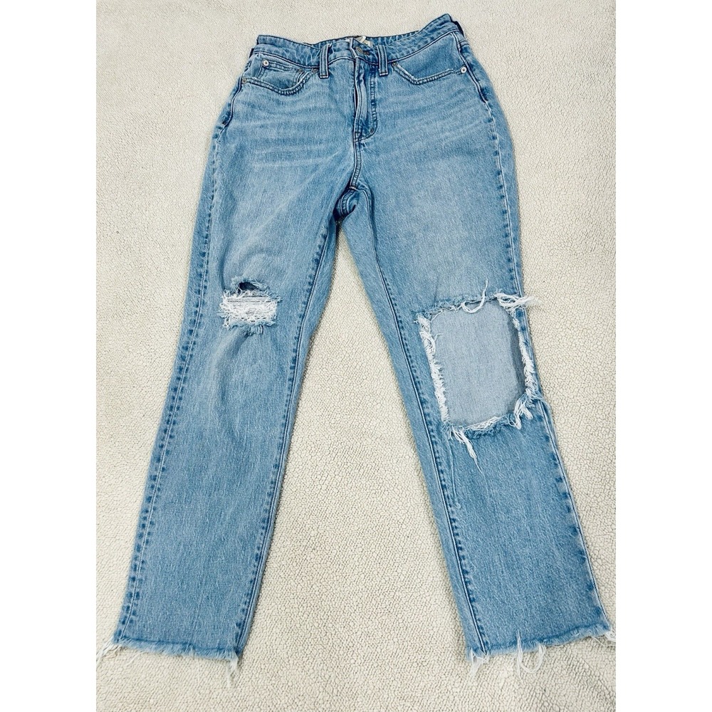 Madewell The Curvy Perfect Vintage Jean Ripped Edition Distressed Raw Hem 28